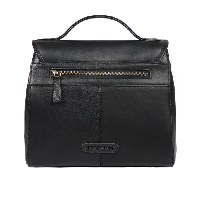 Marina Black Leather Satchel