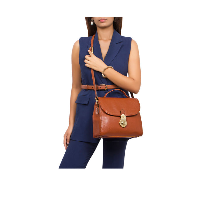 Marina Tan Leather Satchel