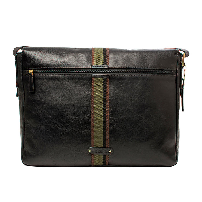 Marley 03 Black Leather  Messenger Bag
