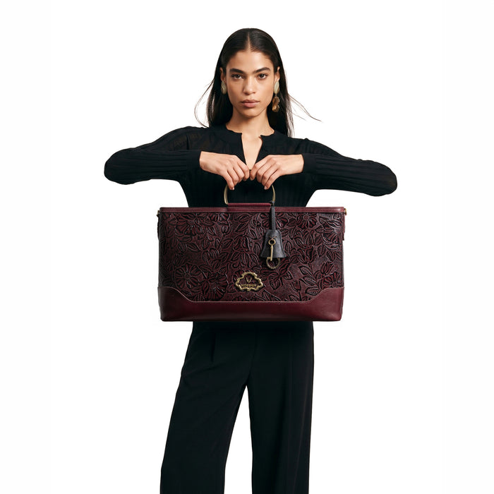 Marquise 04 Red Leather Tote Bag