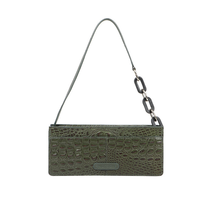 Martini 01 Green Leather Shoulder Bag