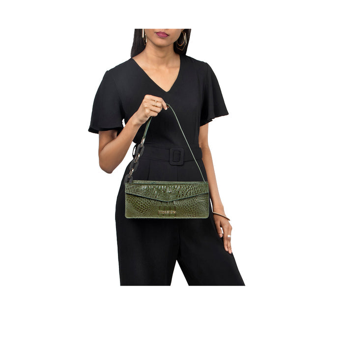 Martini 01 Green Leather Shoulder Bag