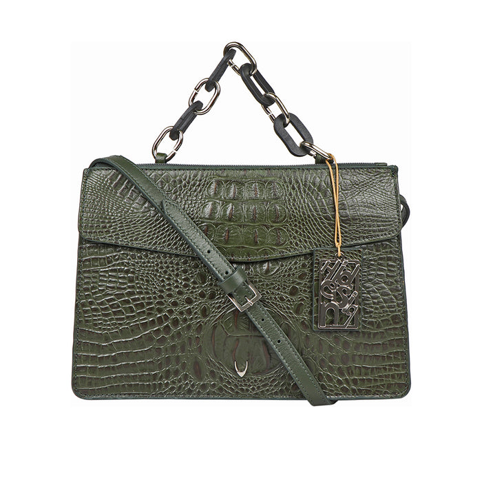 Martini 02 Green Leather Crossbody