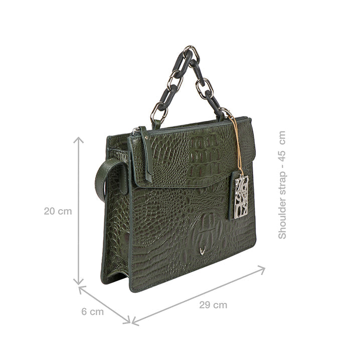 Martini 02 Green Leather Crossbody