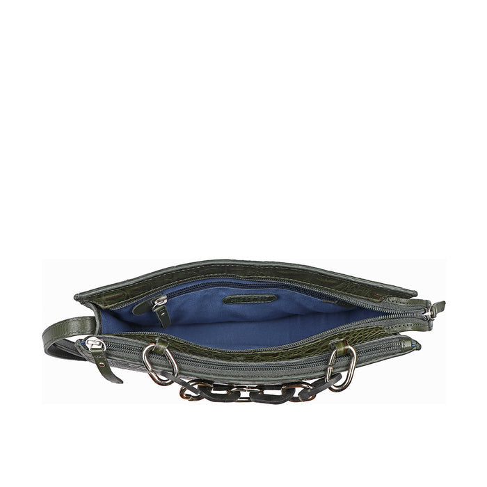 Martini 02 Green Leather Crossbody