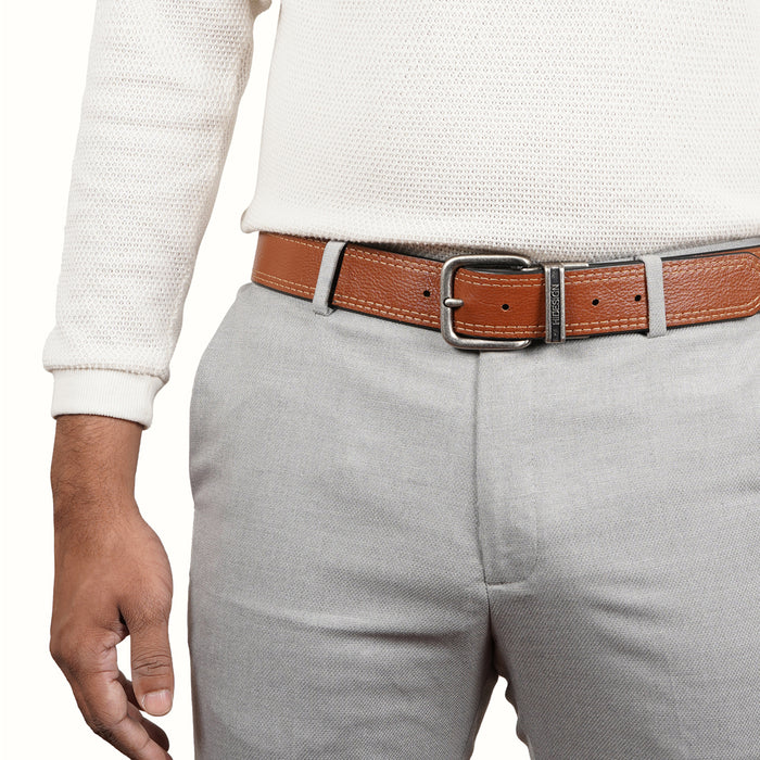 Mateo Adrian Men's Black Reversible Leather Belt