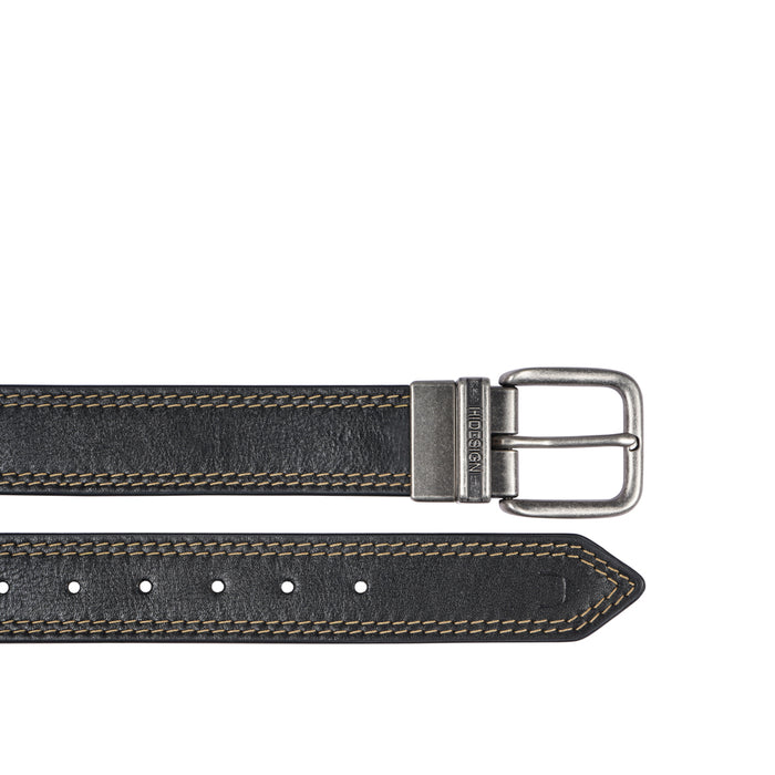 Mateo Adrian Men's Black Reversible Leather Belt