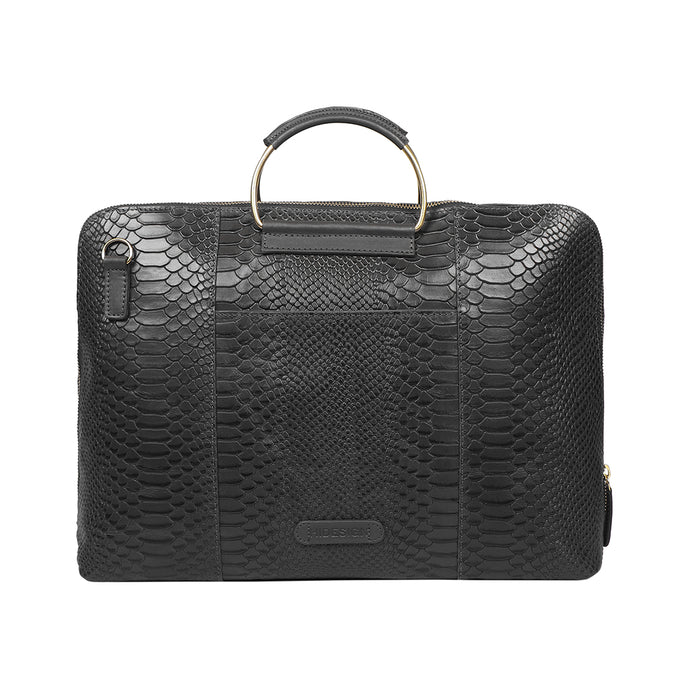 Matilda 01 Sb Black Leather Laptop Bag