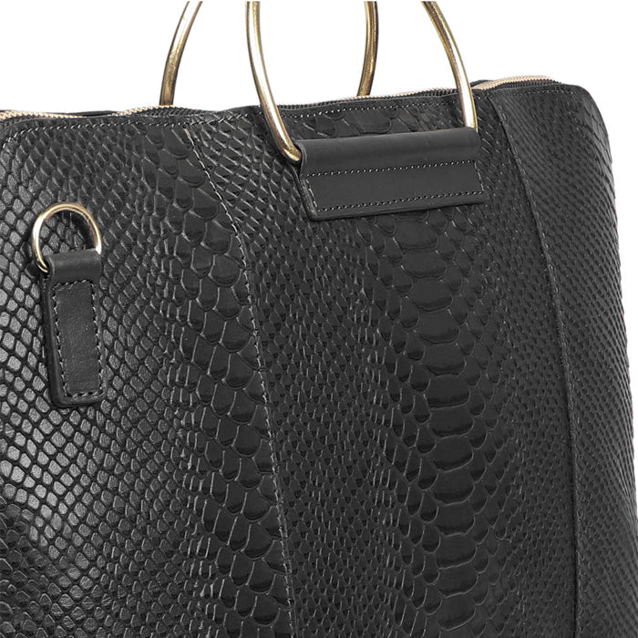 Matilda 01 Sb Black Leather Laptop Bag