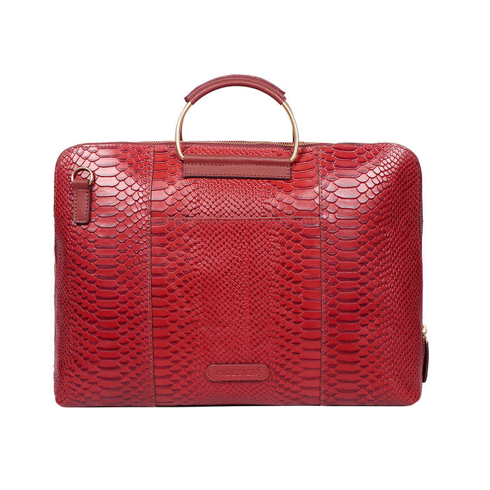 Matilda 01 Sb Red Leather Laptop Bag
