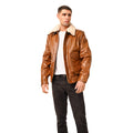 Maverick 01 Men's Tan Flight Style Leather Jacket