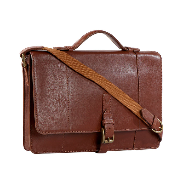 Maverick 01 Tan Leather  Briefcase