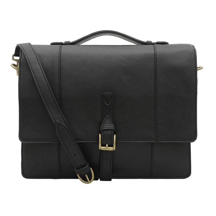 Maverick 02 Black Leather  Briefcase