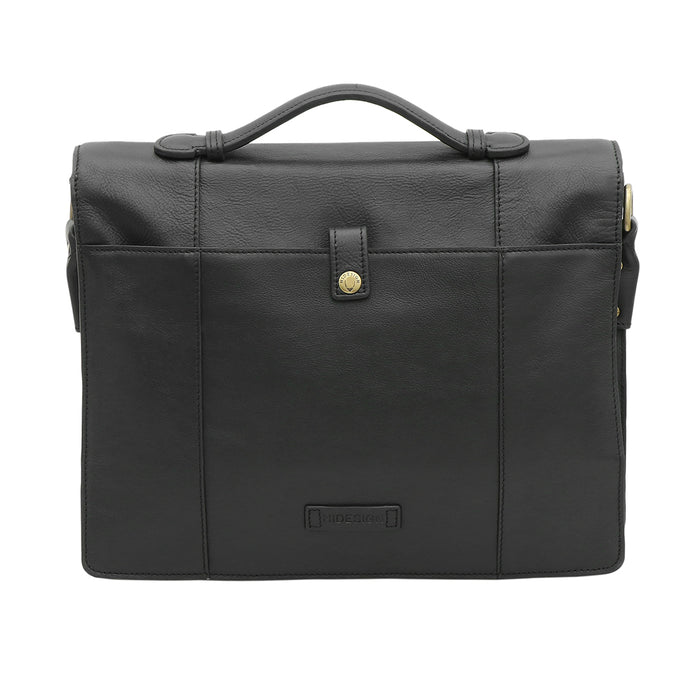 Maverick 02 Black Leather  Briefcase