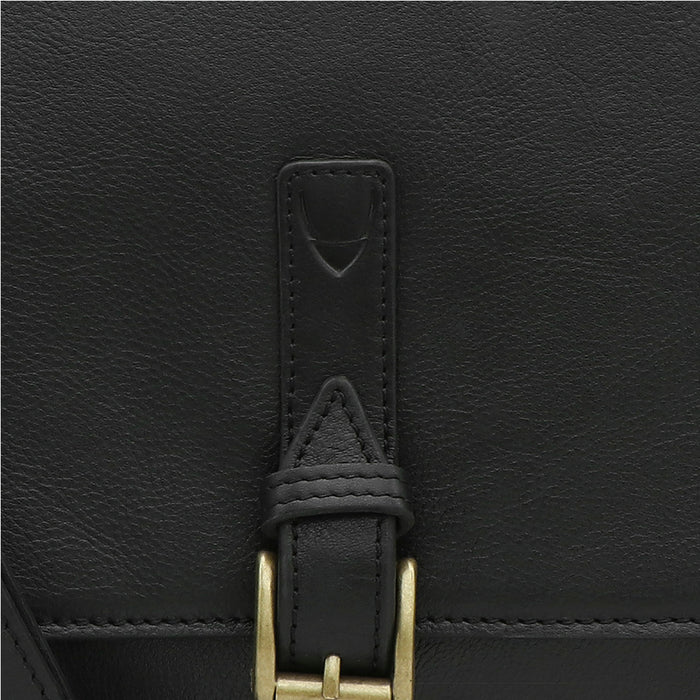 Maverick 02 Black Leather  Briefcase