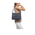 Medallin 02 Blue Leather Shoulder Bag