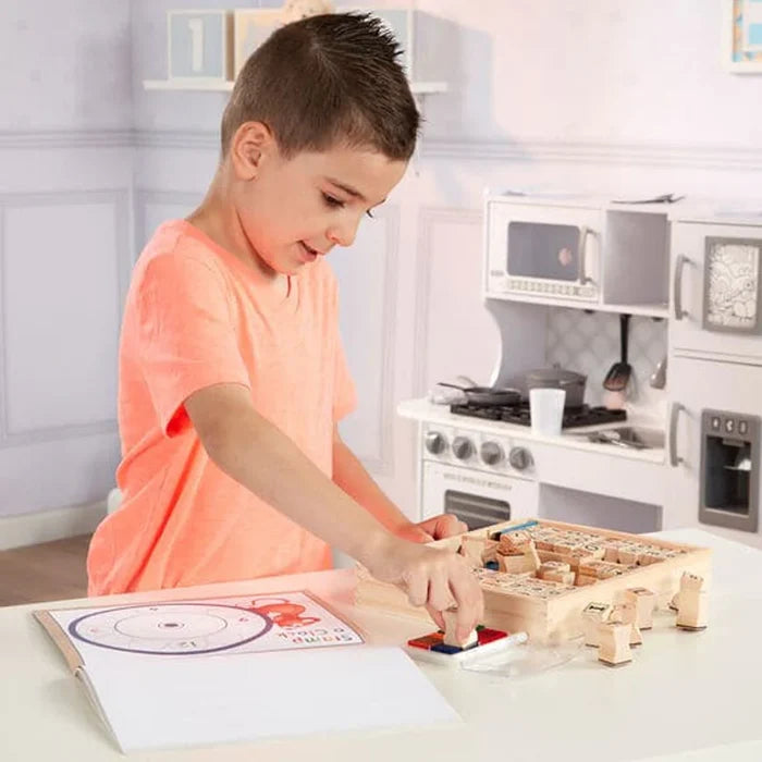 Melissa & Doug - Deluxe Wooden ABC-123 Stamp Set