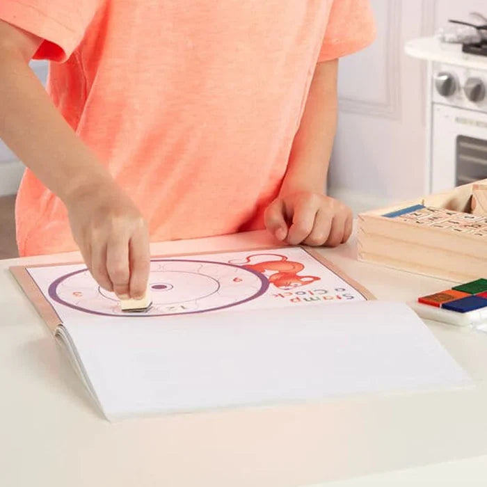 Melissa & Doug - Deluxe Wooden ABC-123 Stamp Set