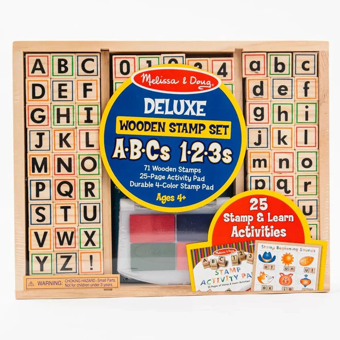 Melissa & Doug - Deluxe Wooden ABC-123 Stamp Set