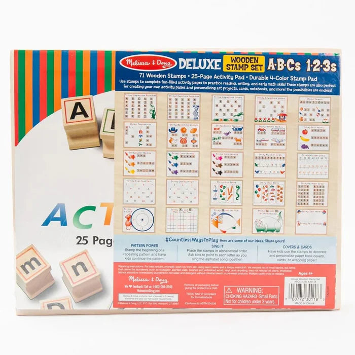 Melissa & Doug - Deluxe Wooden ABC-123 Stamp Set