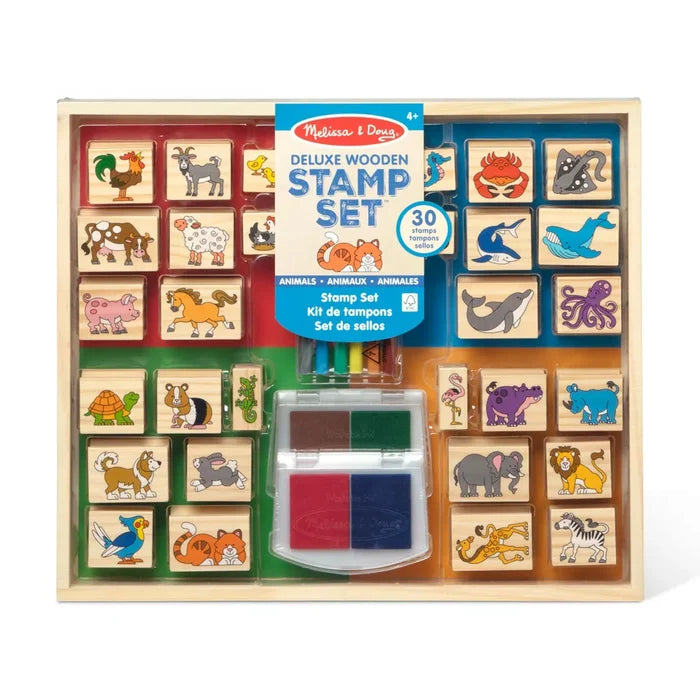 Melissa & Doug - Deluxe Wooden Stamp Set - Animals