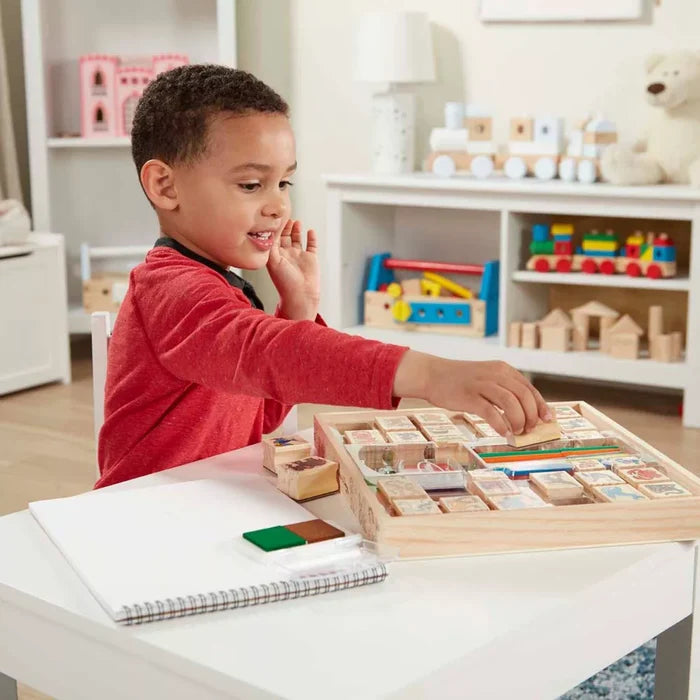 Melissa & Doug - Deluxe Wooden Stamp Set - Animals