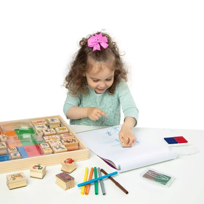 Melissa & Doug - Deluxe Wooden Stamp Set - Animals
