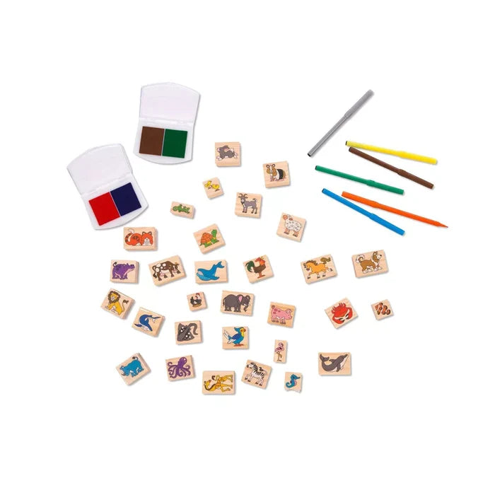 Melissa & Doug - Deluxe Wooden Stamp Set - Animals
