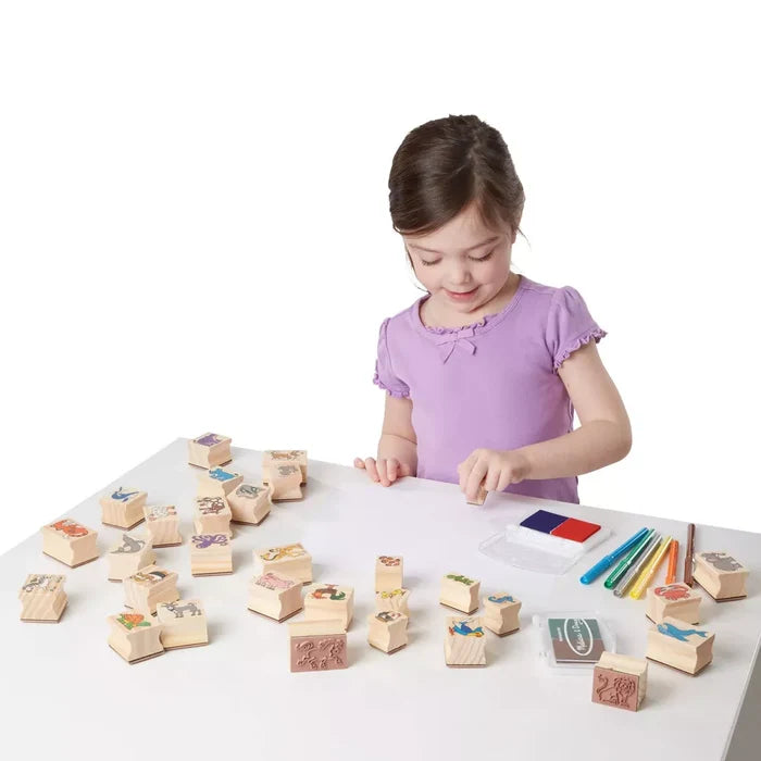 Melissa & Doug - Deluxe Wooden Stamp Set - Animals