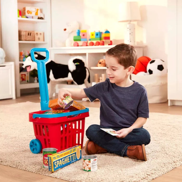 Melissa & Doug - Fill & Roll Grocery Basket Play Set
