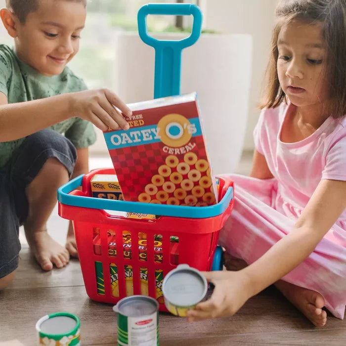Melissa & Doug - Fill & Roll Grocery Basket Play Set