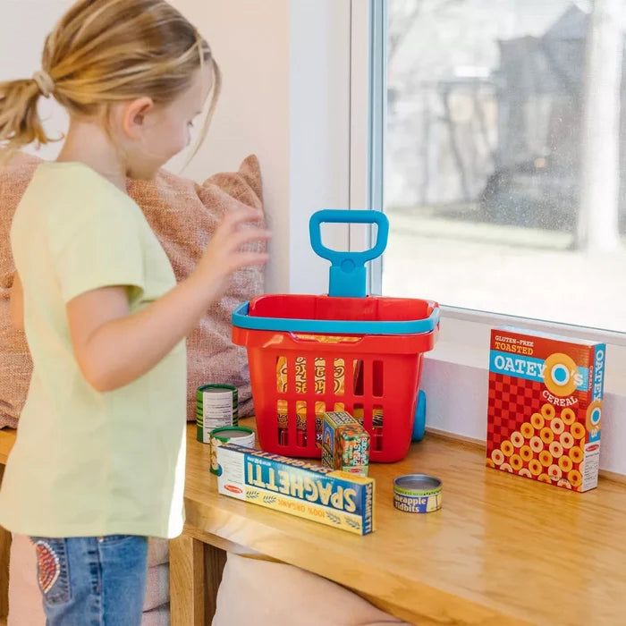 Melissa & Doug - Fill & Roll Grocery Basket Play Set