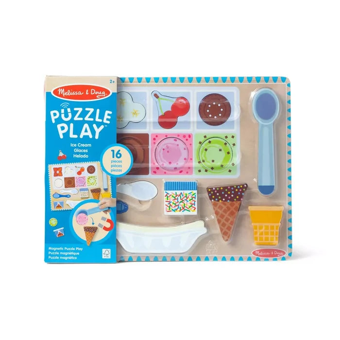 Melissa & Doug - Wooden Ice Cream Magnetic Puzzle Play