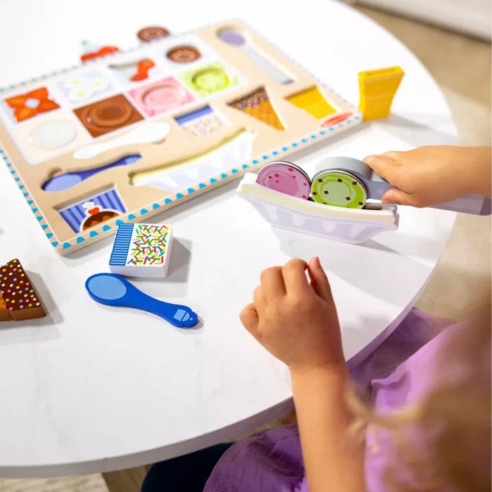 Melissa & Doug - Wooden Ice Cream Magnetic Puzzle Play