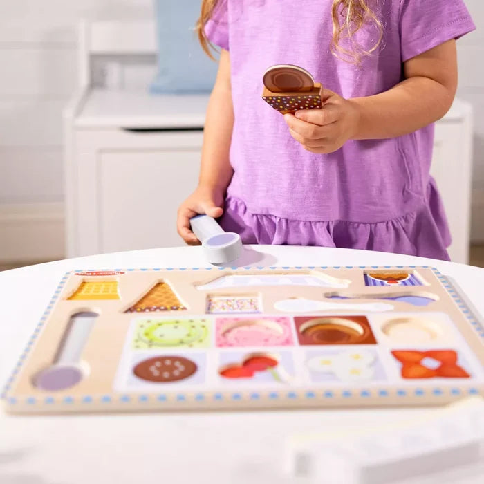 Melissa & Doug - Wooden Ice Cream Magnetic Puzzle Play