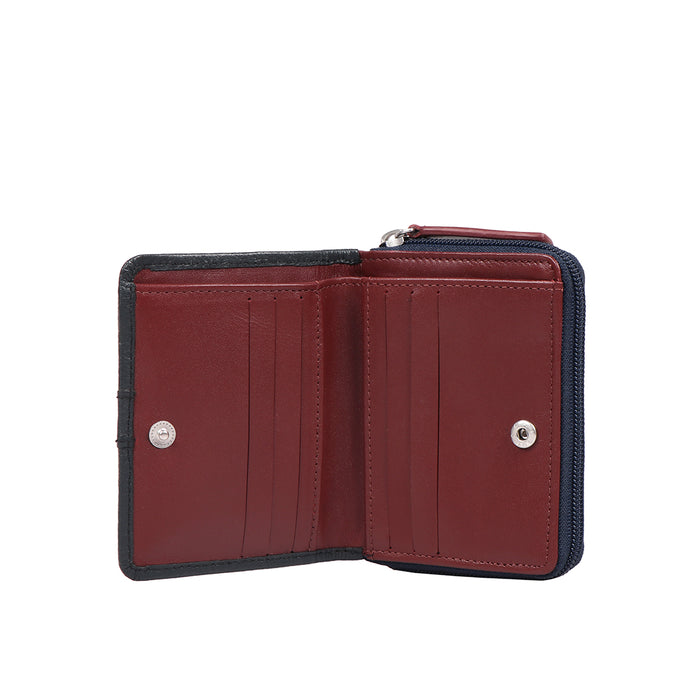 Mendoza W3 Blue Leather Pocket Wallet