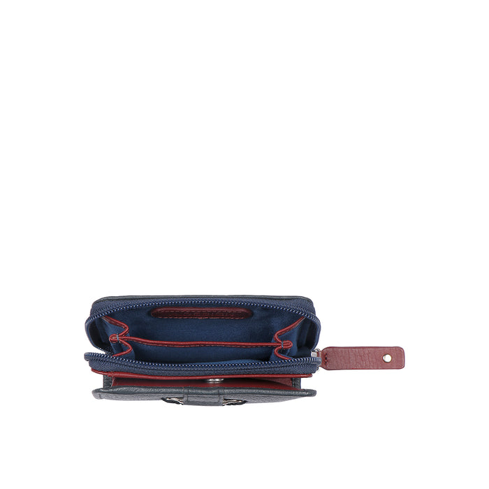 Mendoza W3 Blue Leather Pocket Wallet