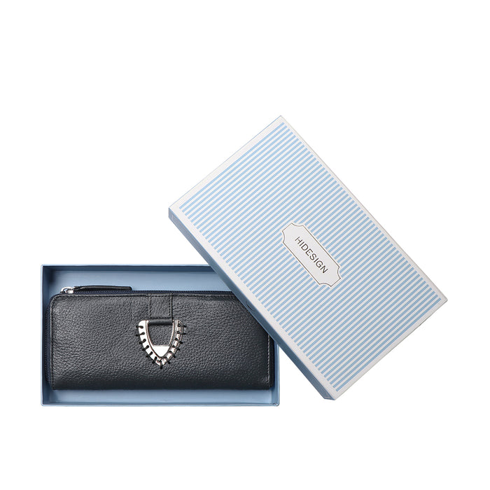 Mendoza W4 Blue Leather Zip Around Wallet