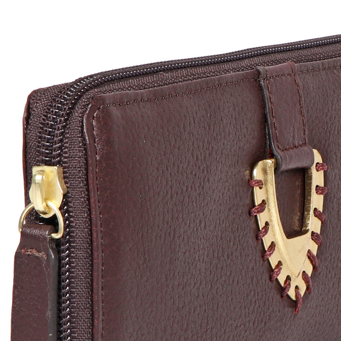 Mendoza W4 Brown Leather Zip Around Wallet