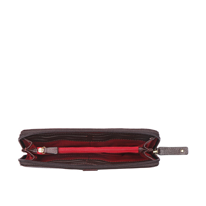 Mendoza W4 Brown Leather Zip Around Wallet