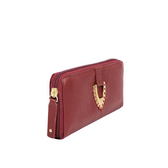 Mendoza W4 Red Leather Zip Around Wallet