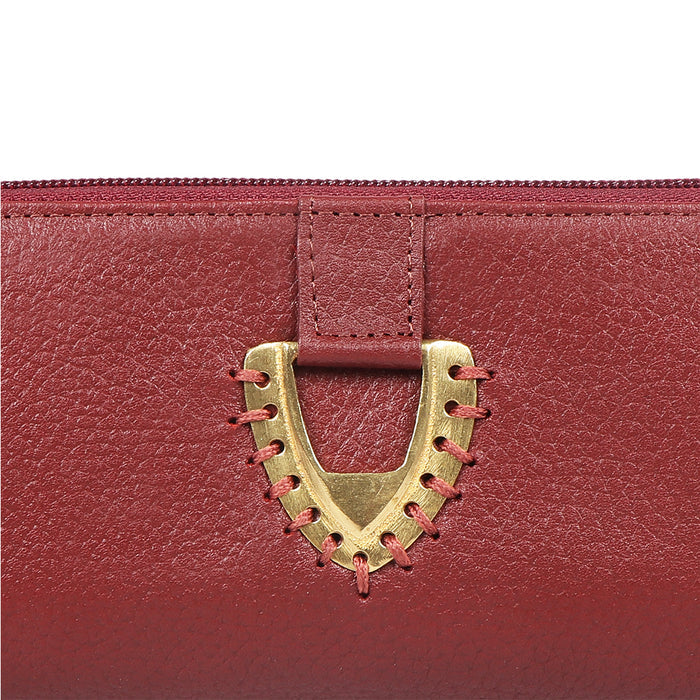 Mendoza W4 Red Leather Zip Around Wallet