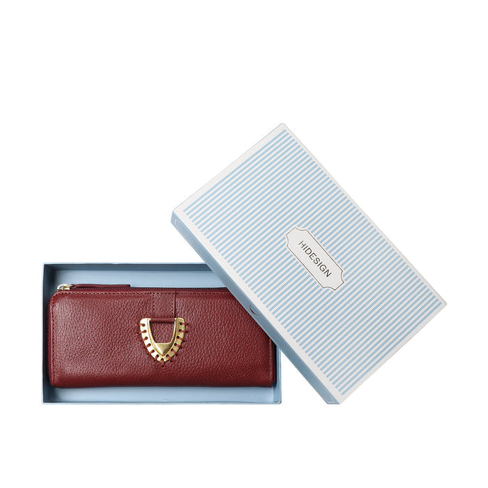 Mendoza W4 Red Leather Zip Around Wallet