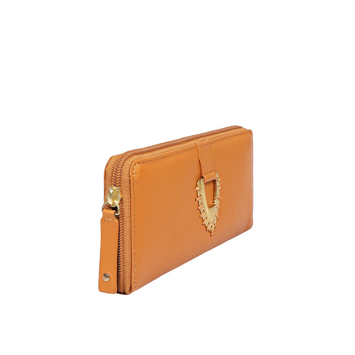 Mendoza W4 Yellow Leather Zip Around Wallet