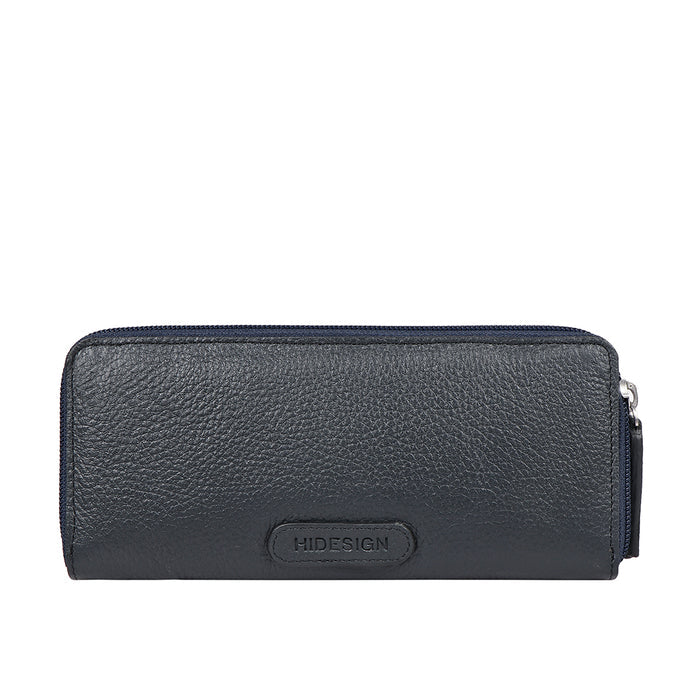 Mendoza W5 Blue Leather Double Zip Around Wallet