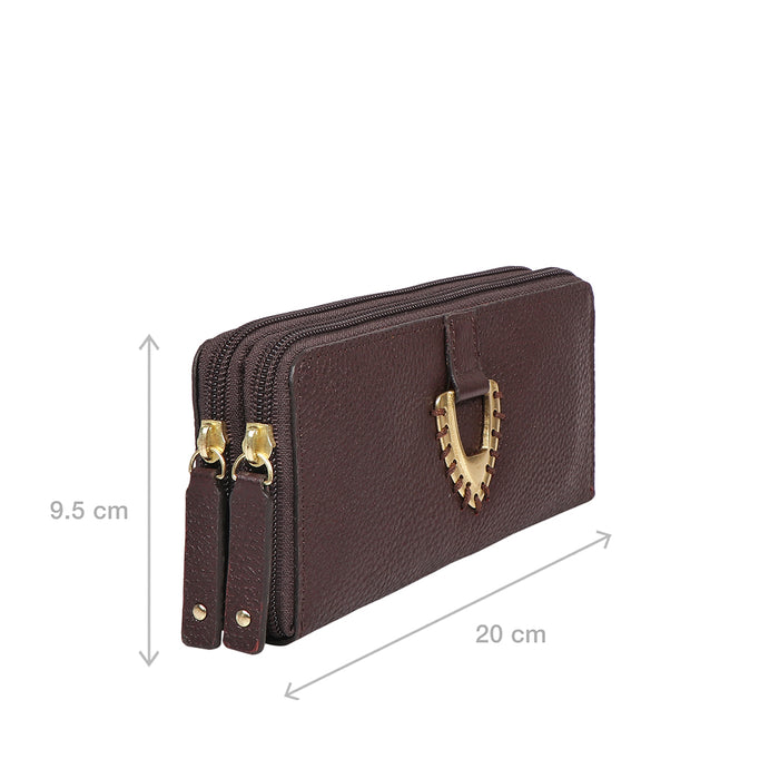 Mendoza W5 Brown Leather Double Zip Around Wallet