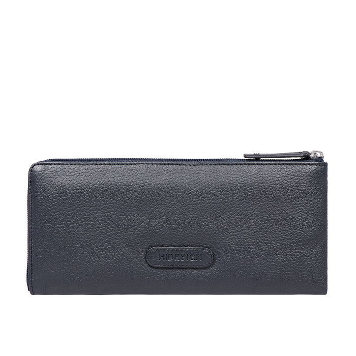Mendoza W7 Blue Leather Zip Around Wallet