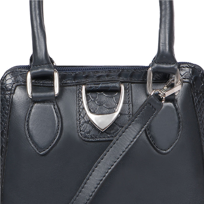 Meredith 02 Blue Leather Crossbody