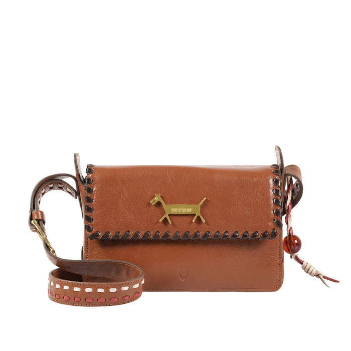 Merida 01 Tan Leather Shoulder Bag