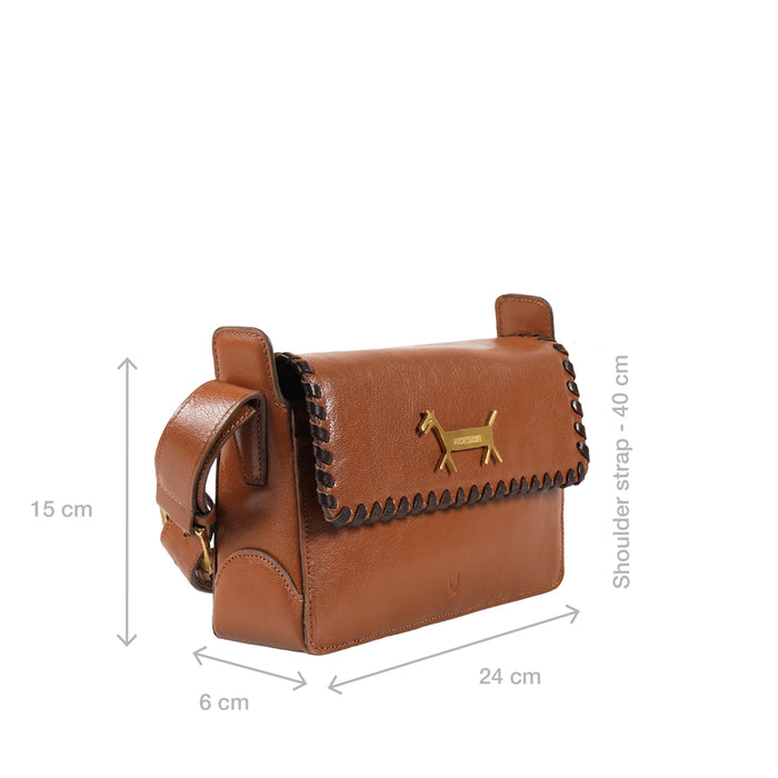Merida 01 Tan Leather Shoulder Bag